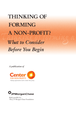 Thinking of Forming a Non-Profit?