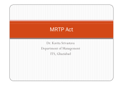MRTP Act - Rohit Sharma