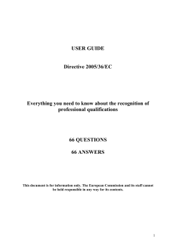 EU Directive 2005/36/EC - Department of Education and Skills