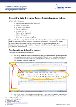 Organising data and creating figures in excel