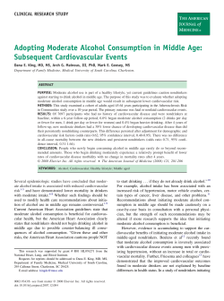 Adopting Moderate Alcohol Consumption in