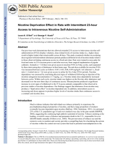 Nicotine Deprivation Effect in Rats with Intermittent 23