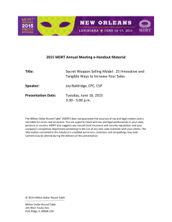 Secret Weapon Selling Model - Million Dollar Round Table