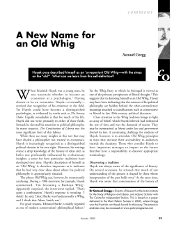 A New Name For An Old Whig - The Centre for Independent Studies
