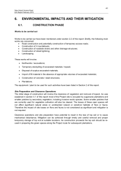6. ENVIRONMENTAL IMPACTS AND THEIR MITIGATION
