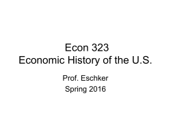 Econ 323 Economic History of the U.S.