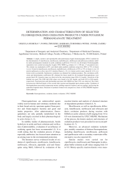 determination and characterization of selected fluoroquinolones