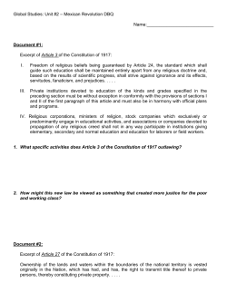 Mexican Revolution DBQ Name