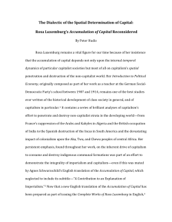 The Dialectic of the Spatial Determination of Capital: Rosa