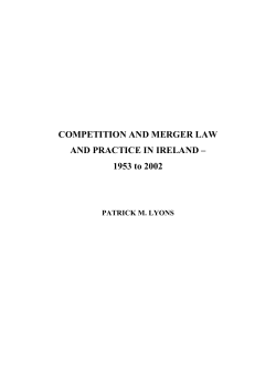 COMPETITION AND MERGER LAW AND PRACTICE IN IRELAND
