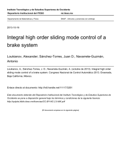 Integral high order sliding mode control of a brake system