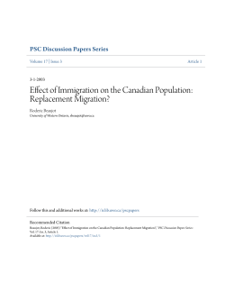 Effect of Immigration on the Canadian Population: Replacement