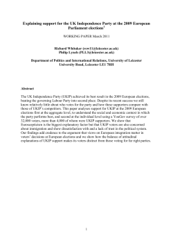 Explaining support for the UK Independence Party at the 2009