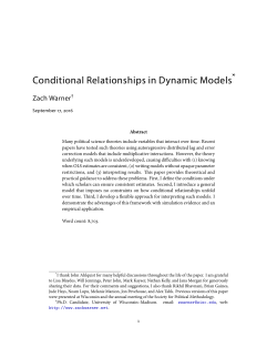 Conditional Relationships in Dynamic Models