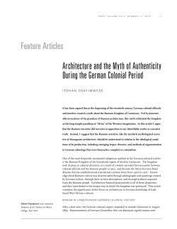 architecture and the myth of authenticity during the german Colonial
