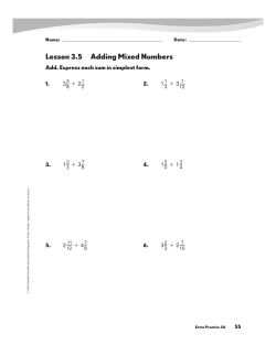 Adding and Subtraction Mixed Numbers