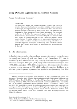 Long Distance Agreement in Relative Clauses