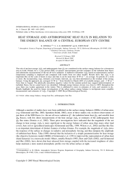 Heat storage and anthropogenic heat flux in relation to the energy