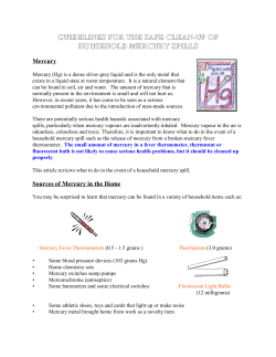 Guidelines for the Safe Clean-up of Household Mercury Spills