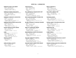 special libraries - Colorado Department of Education