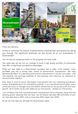I`d like to continue the theme of performance improvement and
