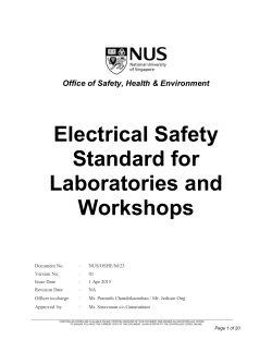 Electrical Safety Standard for Laboratories and Workshops