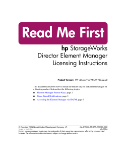 hp StorageWorks Director Element Manager Licensing Instructions