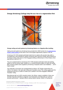 Orange ceiling and wall systems by Armstrong feature on a flagship