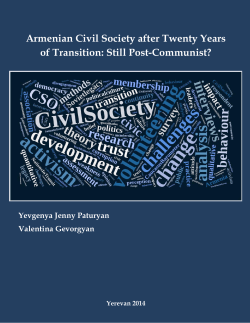 Armenian Civil Society after Twenty Years of Transition
