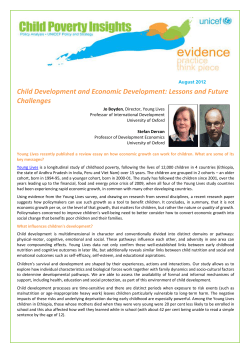 Child Development and Economic Development: Lessons