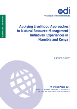 Applying Livelihood Approaches to Natural Resource Management