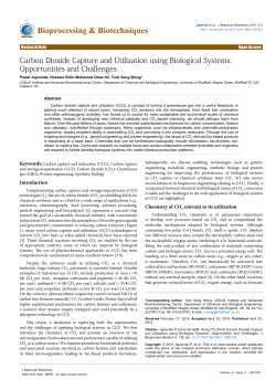 Carbon Dioxide Capture and Utilization using Biological Systems