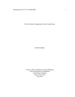 Flat Tax Reform: Implications for the United States