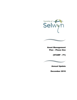 Asset Management Plan &ndash; Phase One (STAMP &ndash; P1) Annual