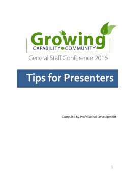 Tips for Presenters