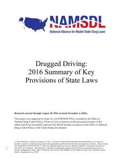 Drugged Driving: 2016 Summary of Key Provisions of State Laws