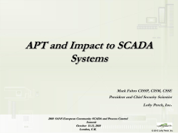 APT and Impact to SCADA Systems