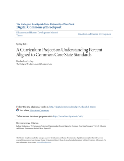 A Curriculum Project on Understanding Percent Aligned to Common