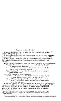 1. These Regulations may be cited as the Canberra Community