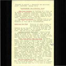 "Fervent in spirit" - "Maintain the spiritual glow".