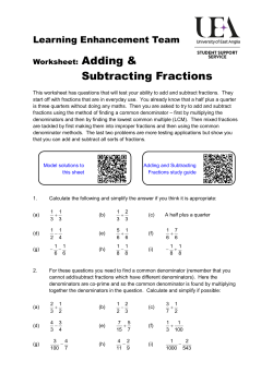 Adding and subtracting fractions worksheet
