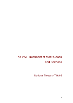The VAT Treatment of Merit Goods and Services