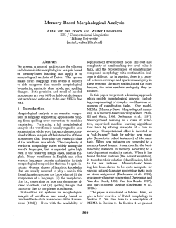 Memory-Based Morphological Analysis