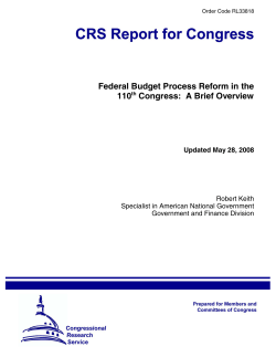 Federal Budget Process Reform in the 110th Congress: A Brief