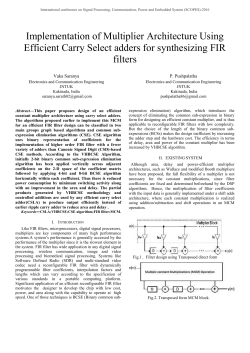 Implementation of Multiplier Architecture Using - scopes