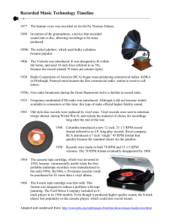 Recorded Music Technology Timeline