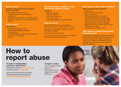 ABUSE - Lambeth Safeguarding Adults Board