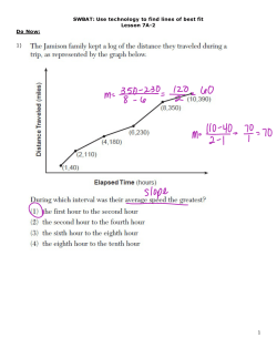 SWBAT: Use technology to find lines of best fit Lesson 7A