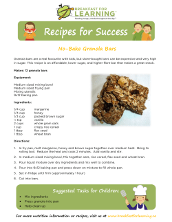 No-Bake Granola Bars - Breakfast for Learning