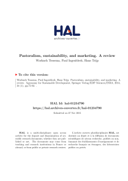 Pastoralism, sustainability, and marketing. A review